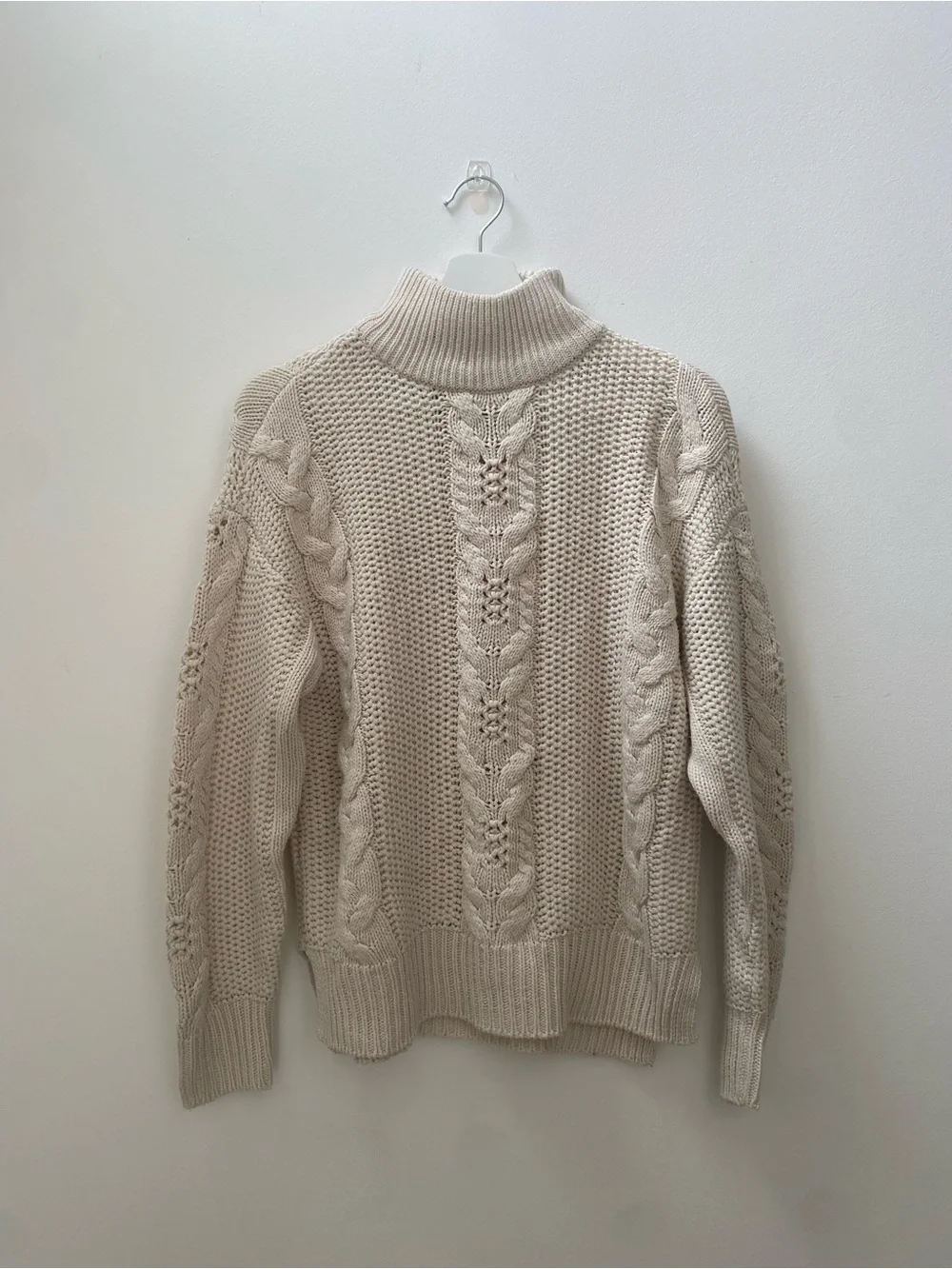 Vero Moda XS Cream Cable Knit Turtleneck - Picture 1 of 5
